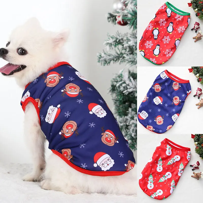 

Christmas Style Dog Vests Cat Vests Printed Comfortable Soft Cute Skin-friendly Universal Cartoon Warm Thick Pet Supplies