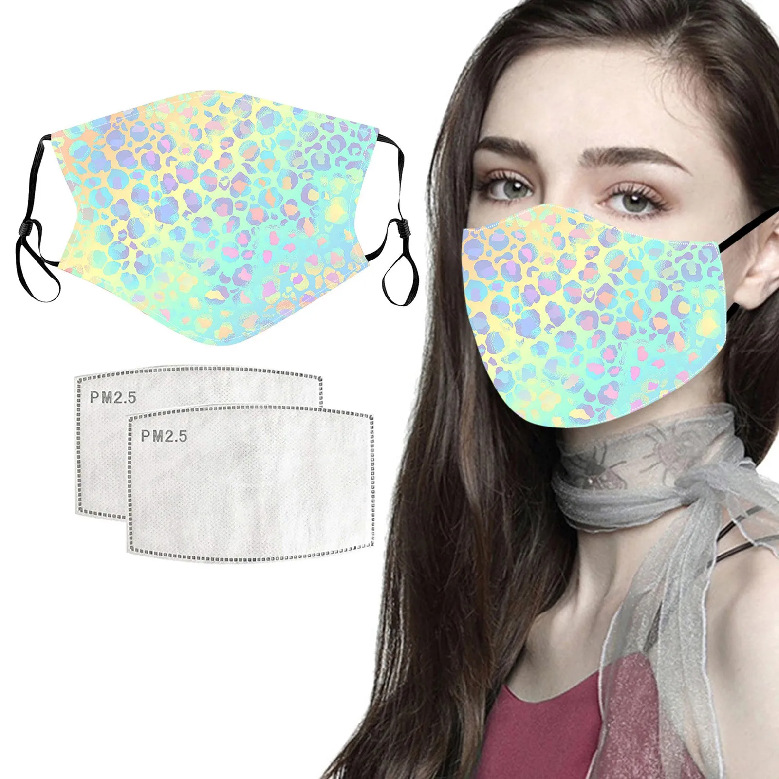 

Adult Cycling Mouth Mask With Activated Carbon Filter Washable Face Mask Cover Leopard Outdoor Sports Mouth Cover Respirator d5
