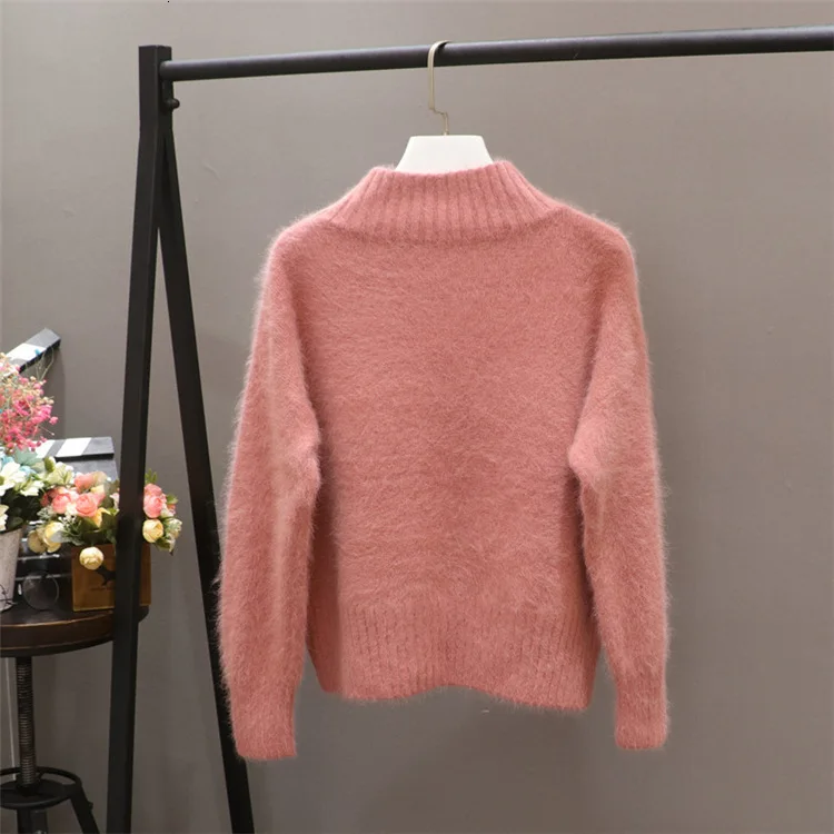 H. SA manteau femme hiver, зимний свитер с высоким воротом, джемперы ярких цветов, синие одноцветные пуловеры, теплый вязаный свитер в Корейском стиле