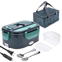 electric lunch box suitable for car and home 2 in 1 fast portable food heater lunch box with 1 fork and 1 spoon lunch box bag
