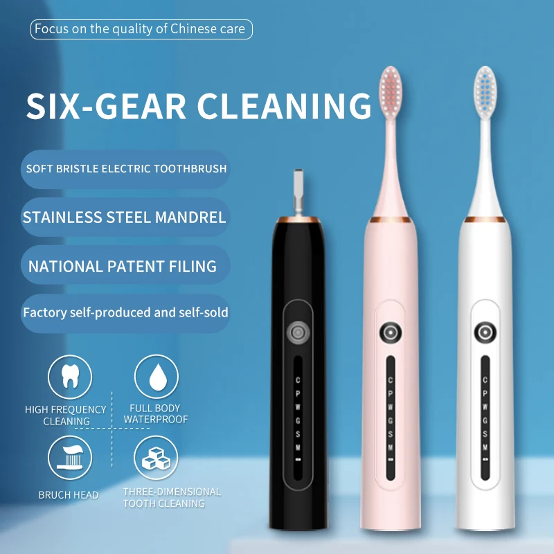 

Newest Sonic Electric Toothbrushes for Adults Smart Timer Rechargeable Whitening Toothbrush 4 Brush Head USB Rechargeable Tooth