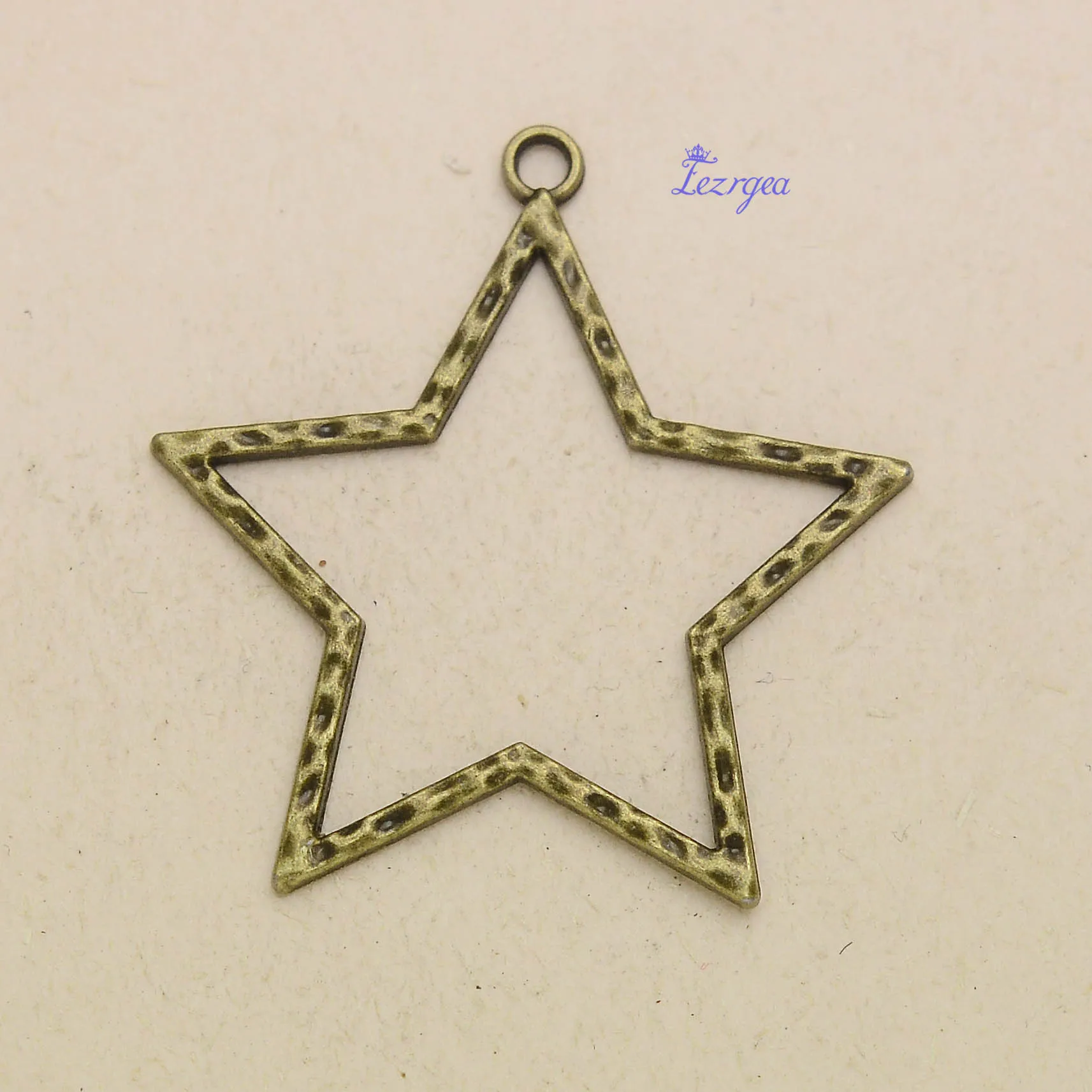 

15pcs/lot--37x35mm, star charms, Antique silver plated/bronze plated hollow star charms,DIY supplies, Jewelry accessories