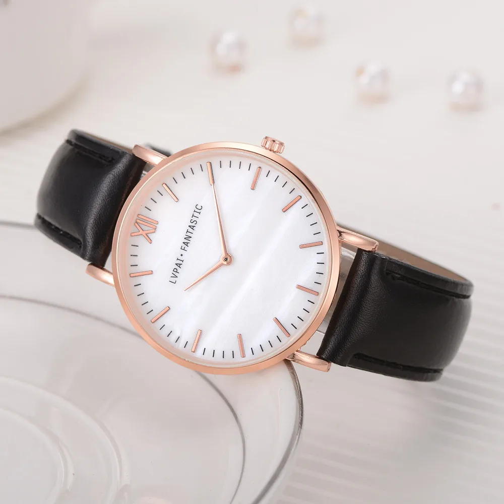 Женские повседневные Роскошные Кварцевые часы с жемчугом и белым циферблатом