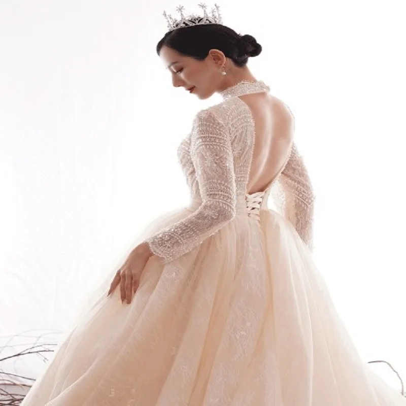 Alilove 2019 New Hot Sale Simple/Luxury Dress For Wedding Sexy White/Slim/Mori Dream/Elegant Women |