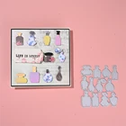 InLoveArts 12 шт. флакон духов металлические пресс-формы для сделай сам Скрапбукингизготовление картДетские забавные украшения рельефное тиснение