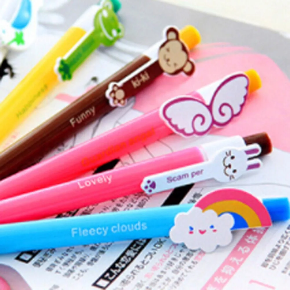 1Pcs Cute Kawaii Ballpoint Pens School &amp Office Supply Funny Cartoon Animal Cat Butterfly Monkey Frog Rainbow Student Stationery - купить