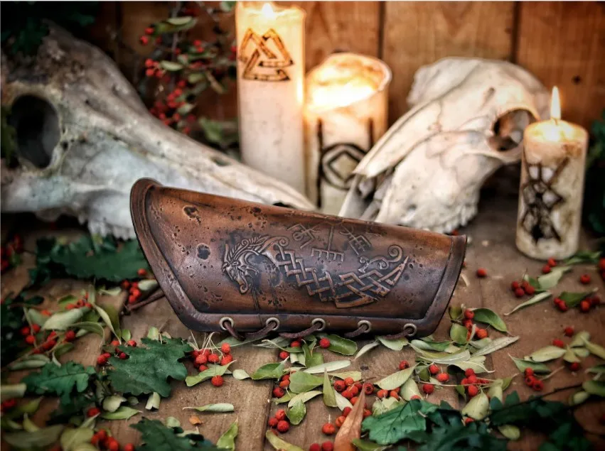 Реквизит для косплея 2021 браслет из искусственной кожи костюм викингов Броня на