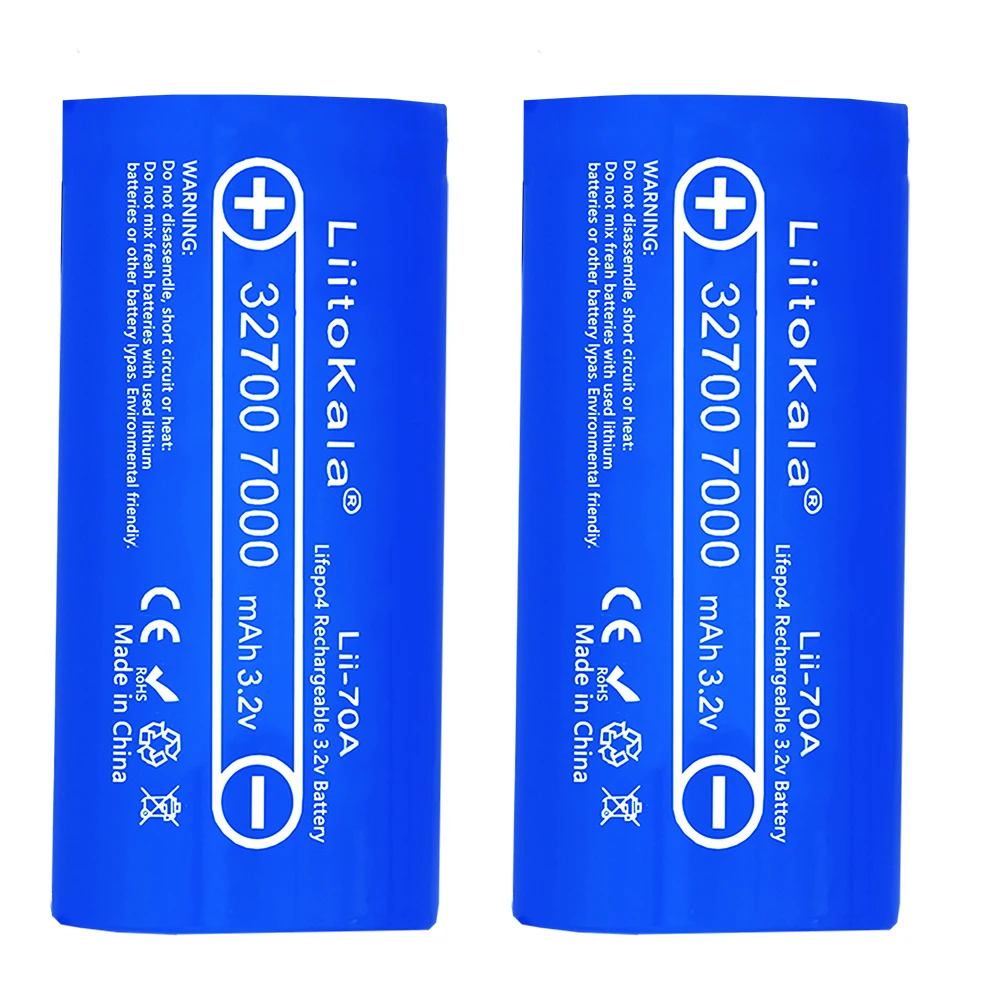 

LiitoKala lii-70A lithium iron phosphate 32700 rechargeable battery LiFePo4 7000 mAh 3.2 V for flashlight battery