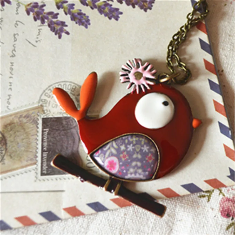 Новинка 2018 корейское винтажное глянцевое покрытие подвеска в виде милой птицы