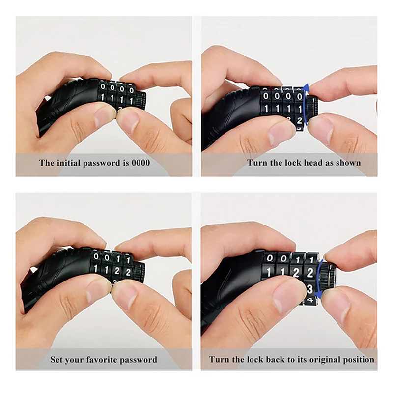 

Bike Lock 4 Digit Code Combination Tough 120cm Bicycle Bicycle Security Lock Bicycle Equipment MTB theft Lock