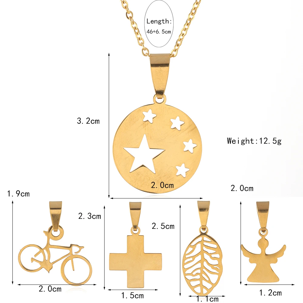 Модный позолоченный крест ангел Набор подвесок для велосипеда | Украшения и