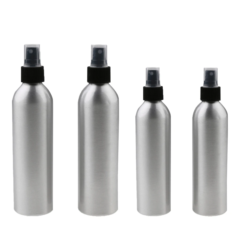 В упаковке 4 алюминиевые флаконы распылители тонкие для тумана путешествий салон