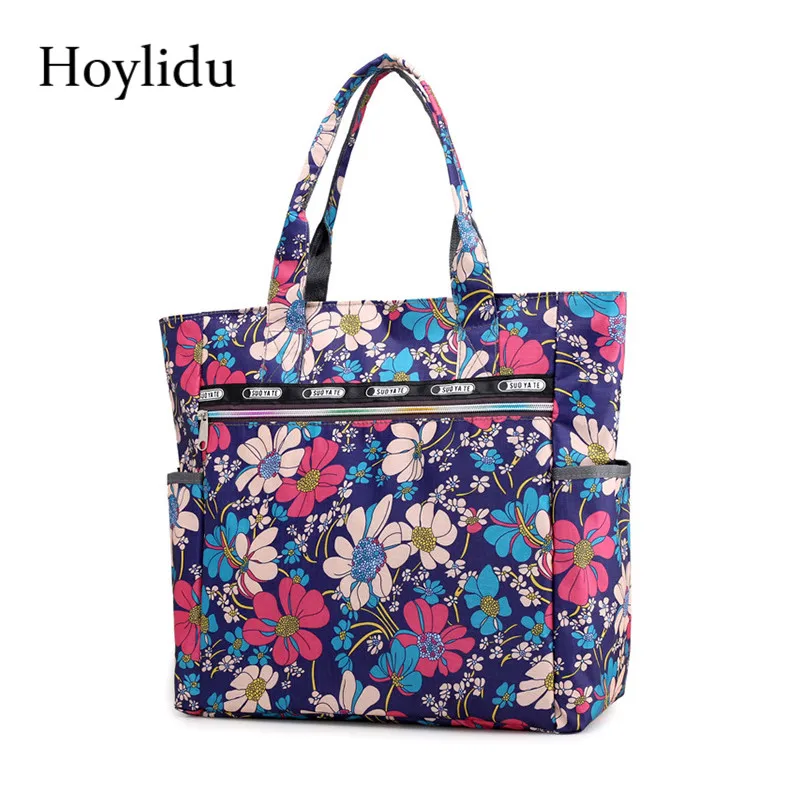 Водонепроницаемые нейлоновые женские сумки через плечо мессенджеры с цветочным