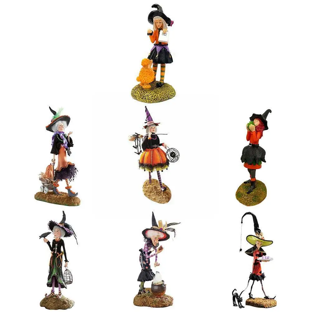 

Witch Resin Ornaments Western Witch Statue Halloween Ornaments Decoration Home Theme T1q5