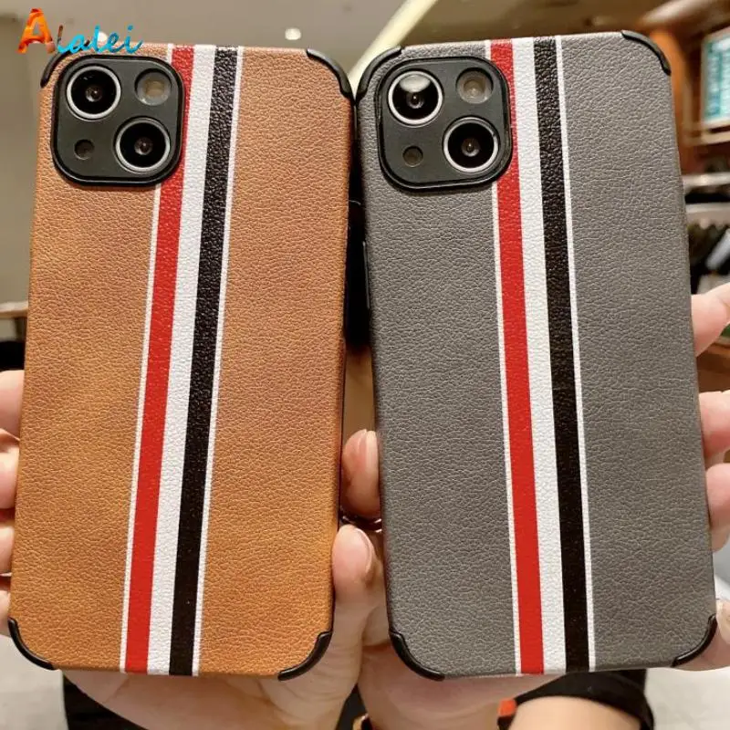

Tpu Leather Phone Case for Iphone 13 12 11 Pro Max Mini X Xs Max Xr 7 8 Plus Anti-Shock Lens Protection Cover