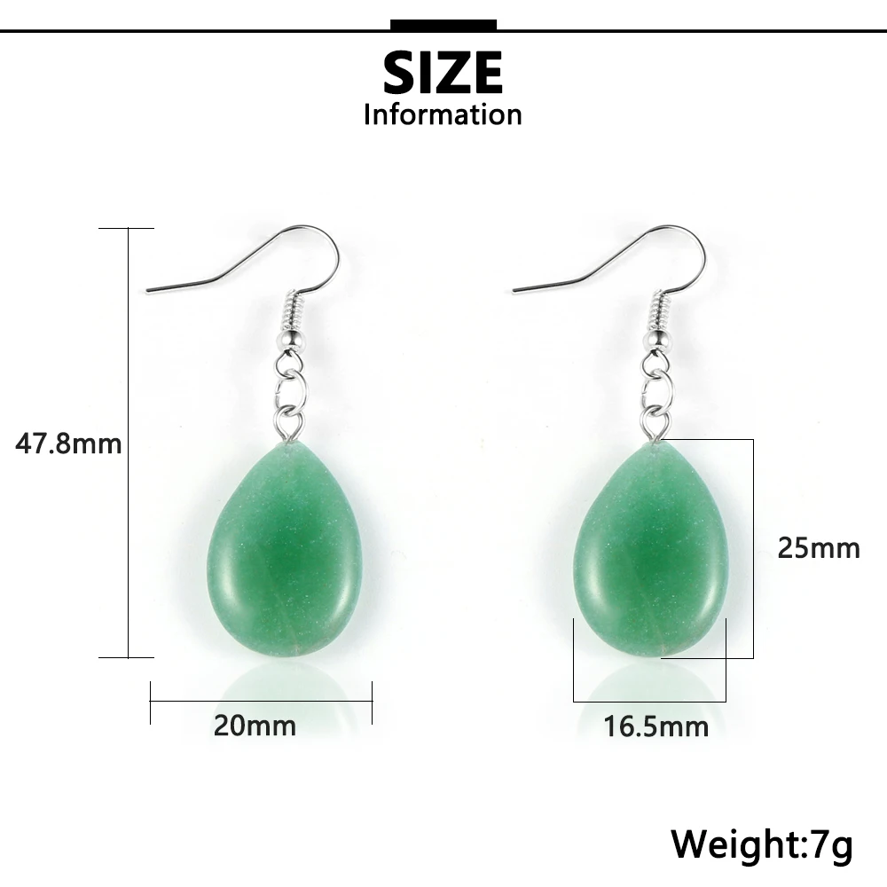 Модные женские серьги-подвески в стиле бохо с каплями воды из натурального камня