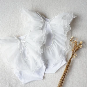 Одежда для сиделки Одежда для новорожденных девочек платья принцессы реквизит для фотосъемки белые кружевные комбинезоны аксессуары для фотосъемки в студии