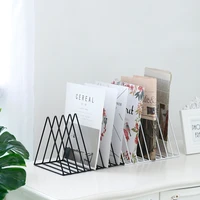 nordic style three dimensional iron triangle rack ins home desktop magazine rack books and newspapers storage magazine rack