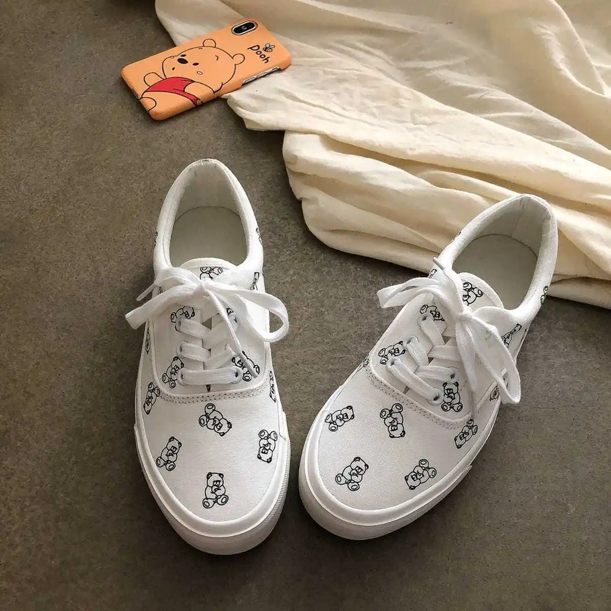 

Кеды женские на плоской подошве, повседневные холщовые кроссовки с мультяшным рисунком, Вулканизированная подошва, спортивная обувь для де...