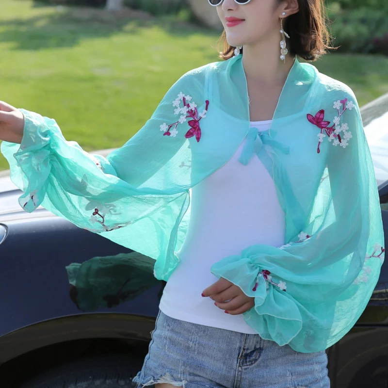 Женская летняя куртка солнцезащитный Лонгслив женская шифоновая шаль для