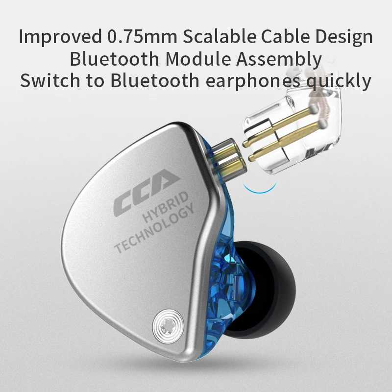 Наушники-вкладыши CCA CA4 1BA + 1DD гибридные Hi-Fi монитор Спортивная гарнитура для бега