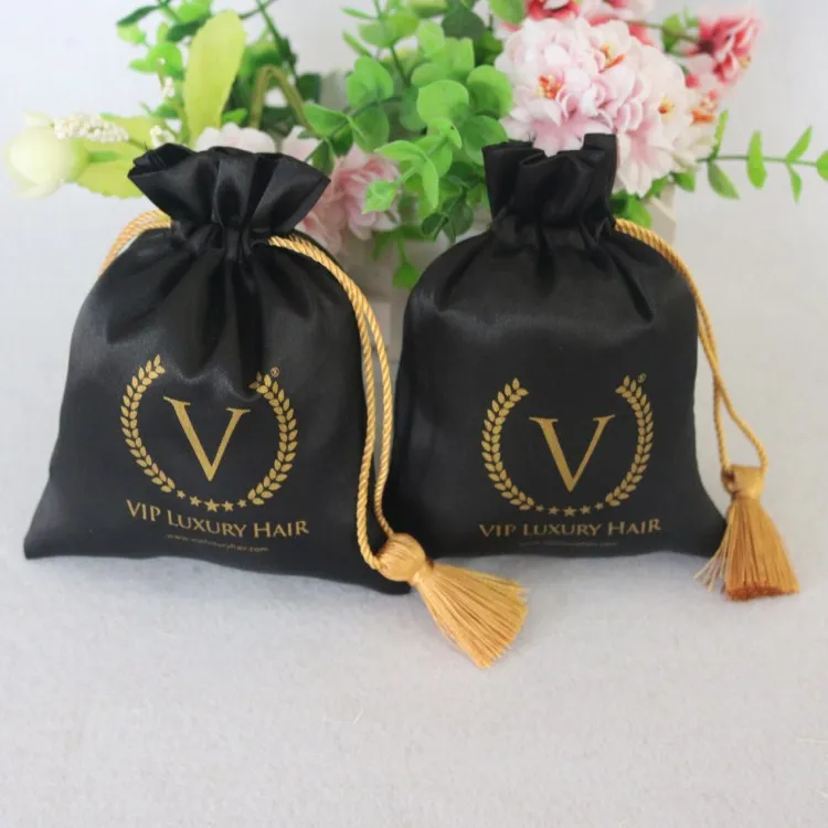 Silk bags Jewelry Satin Bag Product Packaging Pouches Custom Logo Drawstring Bags Wholesale