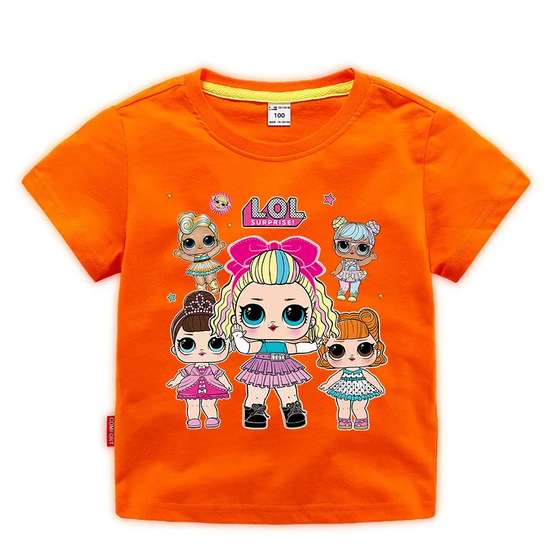 Летняя модная футболка унисекс L.O.L детская белая с короткими рукавами для