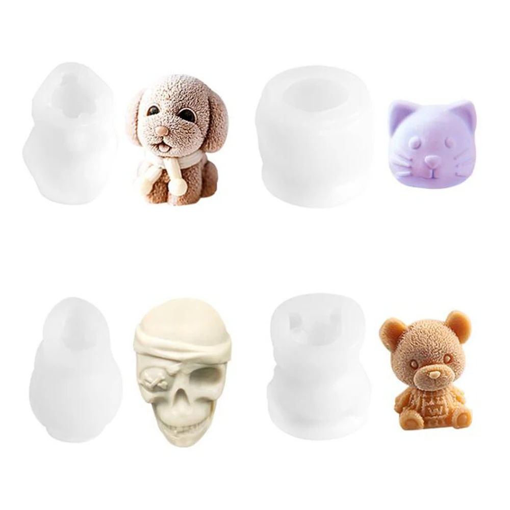 

1Pcs 3D Animal Silicone Mold Skull Ice Mould Dog Cat Resin Casting Molds for DIY Epoxy Resin Crafts Decorations Home Ornaments