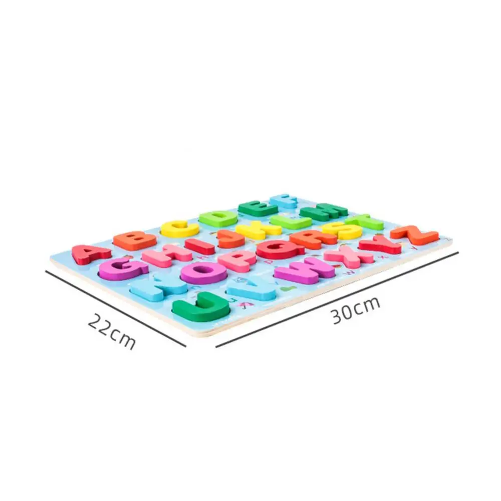 

Children's wooden grasping board jigsaw puzzle alphabet letters geometric shapes early education intellectual wooden toys puzzle