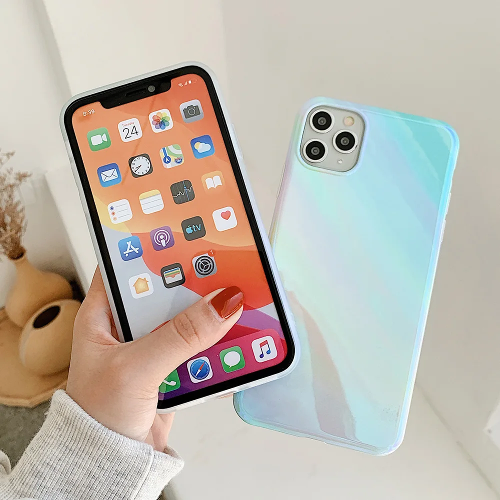Чехол для телефона iPhone 11 Pro Max XR X XS 7 8 Plus с градиентом синего цвета мягкий чехол IMD