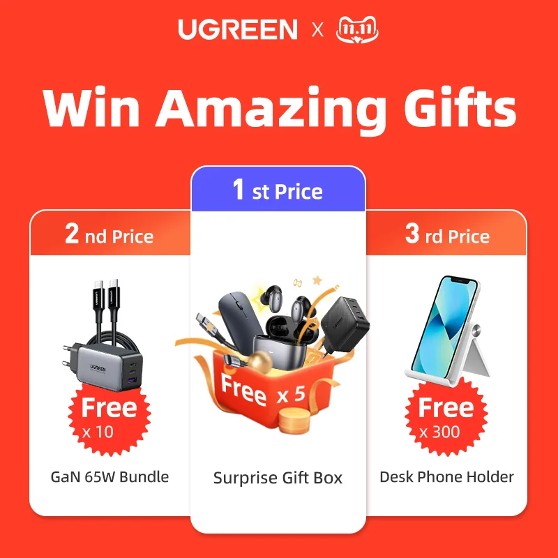 

UGREEN 2021 11,11 первая часовая связь: Φ-$2, $20-$5,[Добавить в корзину и получить бесплатные подарки]