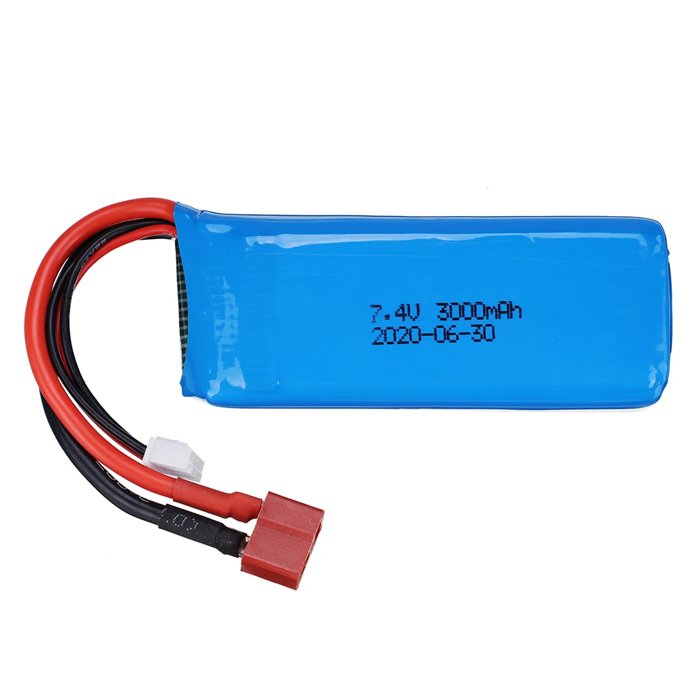 

144001 Car 2s 7.4V 3000mAh Lipo Battery T Plug For Wltoys 1/14 144001 RC Car Toys Spare Parts 2s 7.4v Battery Charger Set