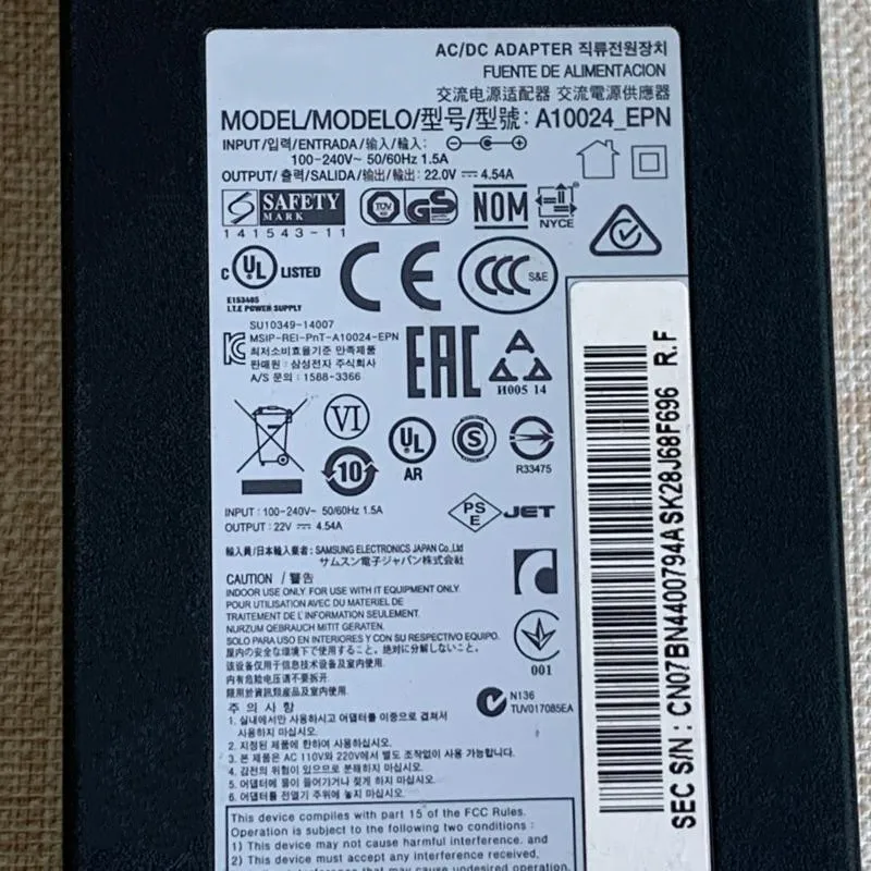 Оригинальный адаптер переменного тока a10024 _ EPN 22 в 100 А Вт для SAMSUNG SE790C-4 S34E790C LS34E790