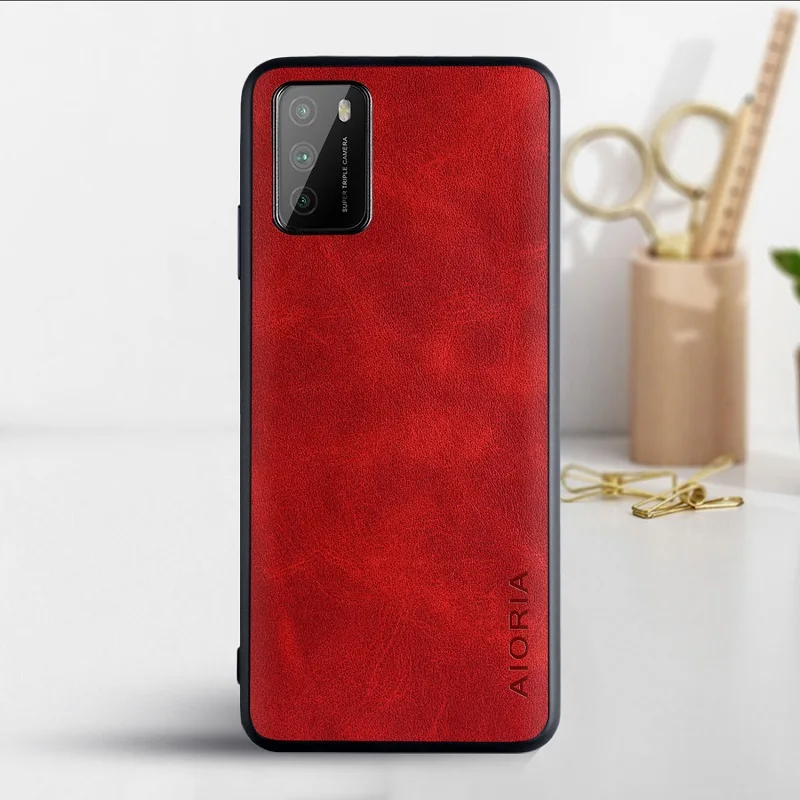 Чехол для Xiaomi Poco M3 силиконовый чехол винтажный кожаный из силикона и мягкого ТПУ