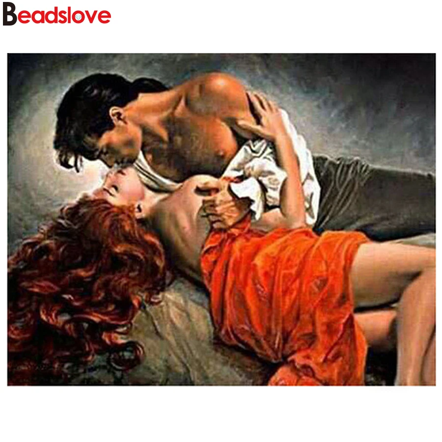5d diy paint with diamonds paintings mosaic Romantic couple kiss pictures by rhinestones embroidery diamond round art stickers | Дом и сад