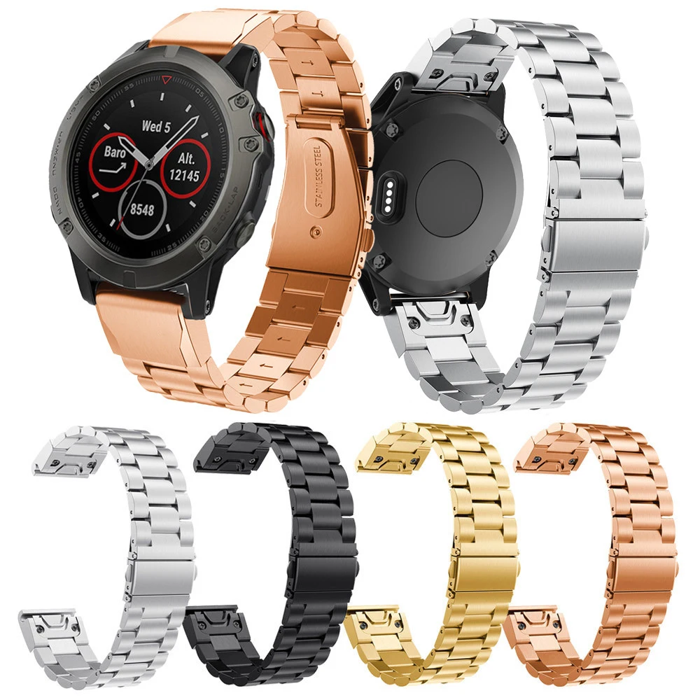 

26 22 20mm Quick Release Easy Fit Stainless steel Watch Wrist band Strap for Garmin Fenix 6X 6S 6 5X 5 5s 3HR S60 D2 Smart watch