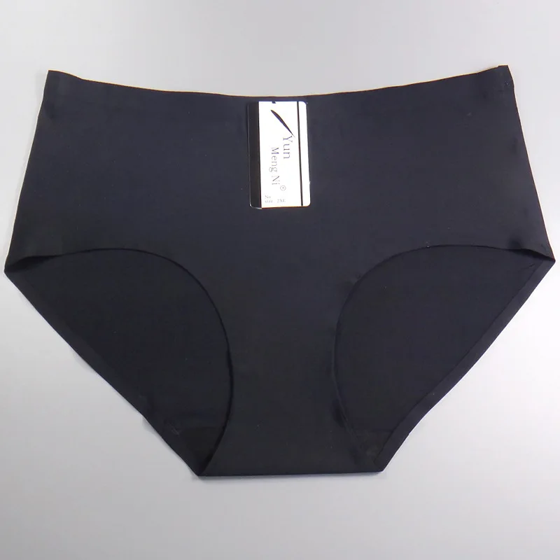 

4pcs/lot Big yards 2XL/3XL/4XL plus size Ice silk seamless women's underwear One-piece briefs lady panties