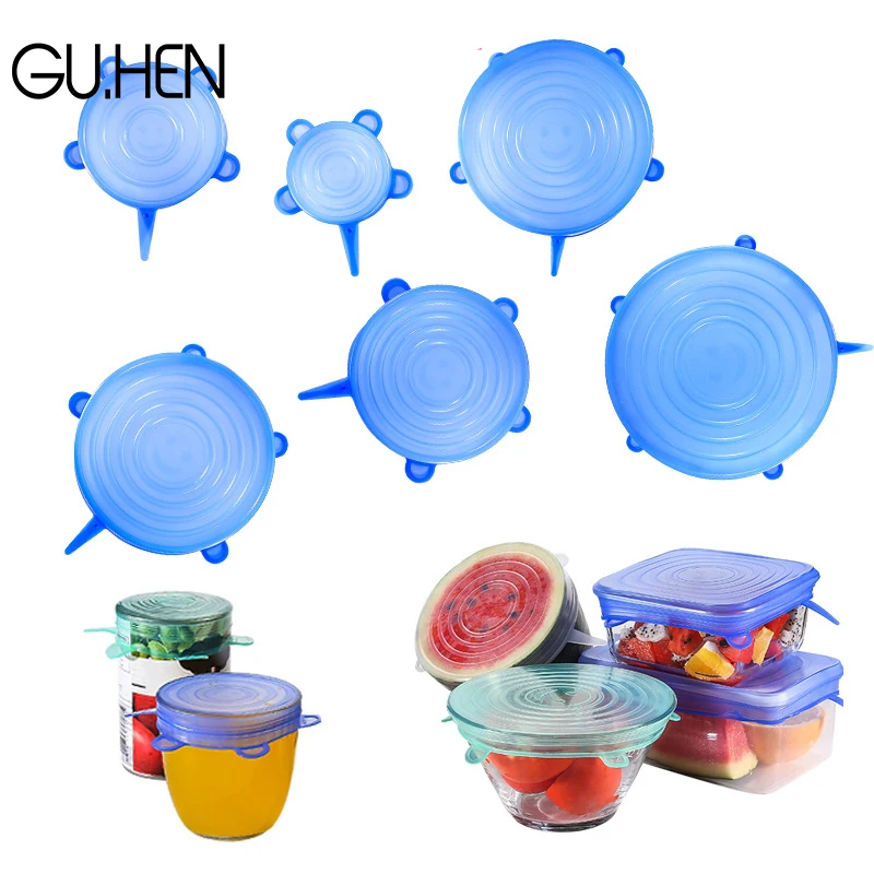 6 шт. силиконовые крышки для кухонной посуды|Украшения| |