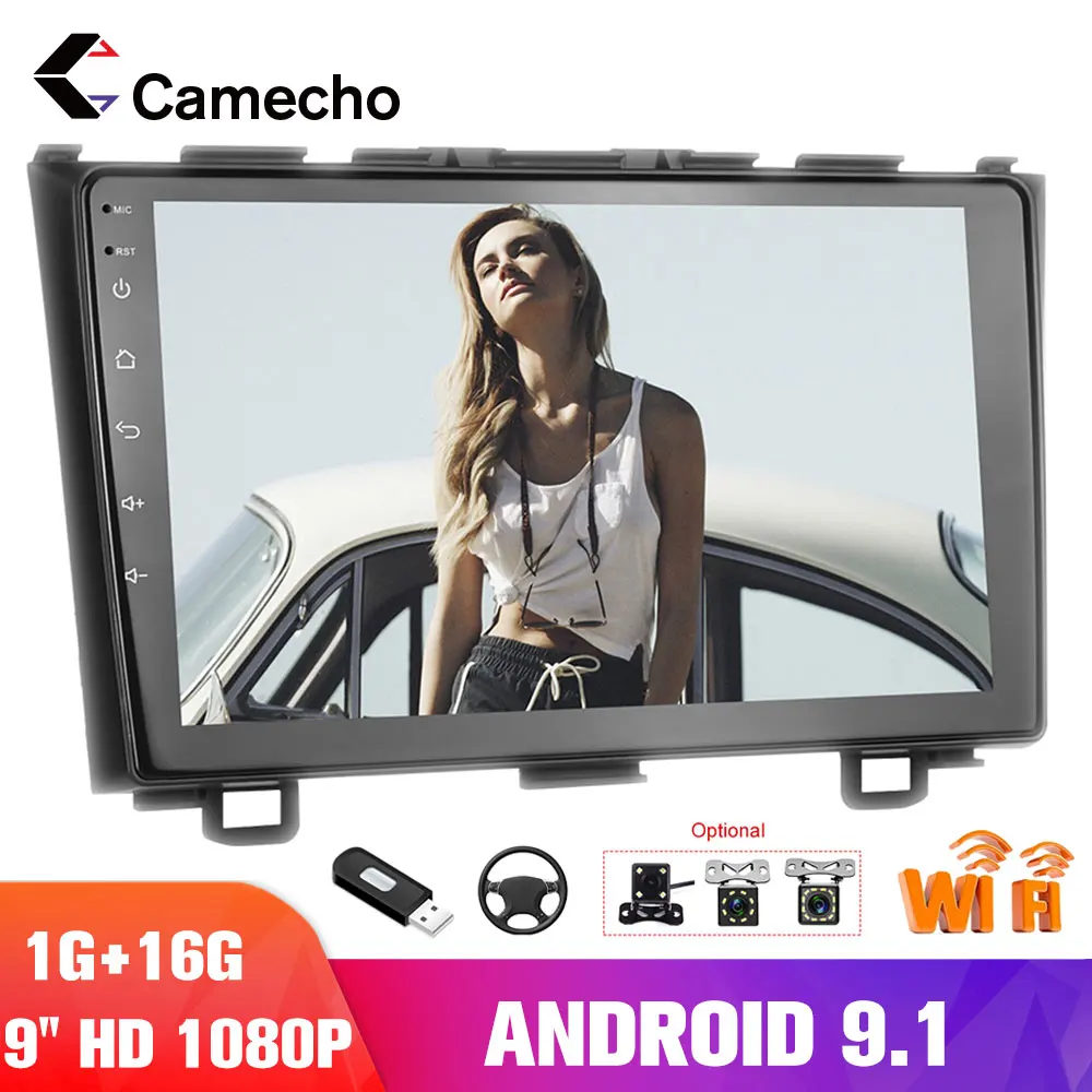 Camecho Android 9 1 дюймов HD Автомобильный мультимедийный плеер радио Универсальный GPS