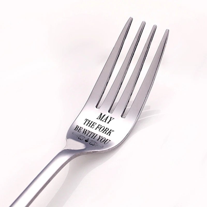 

Engraved Fork Best Gift for Husband Wife and Family Letter Engraved Fork with Gift Box GR5