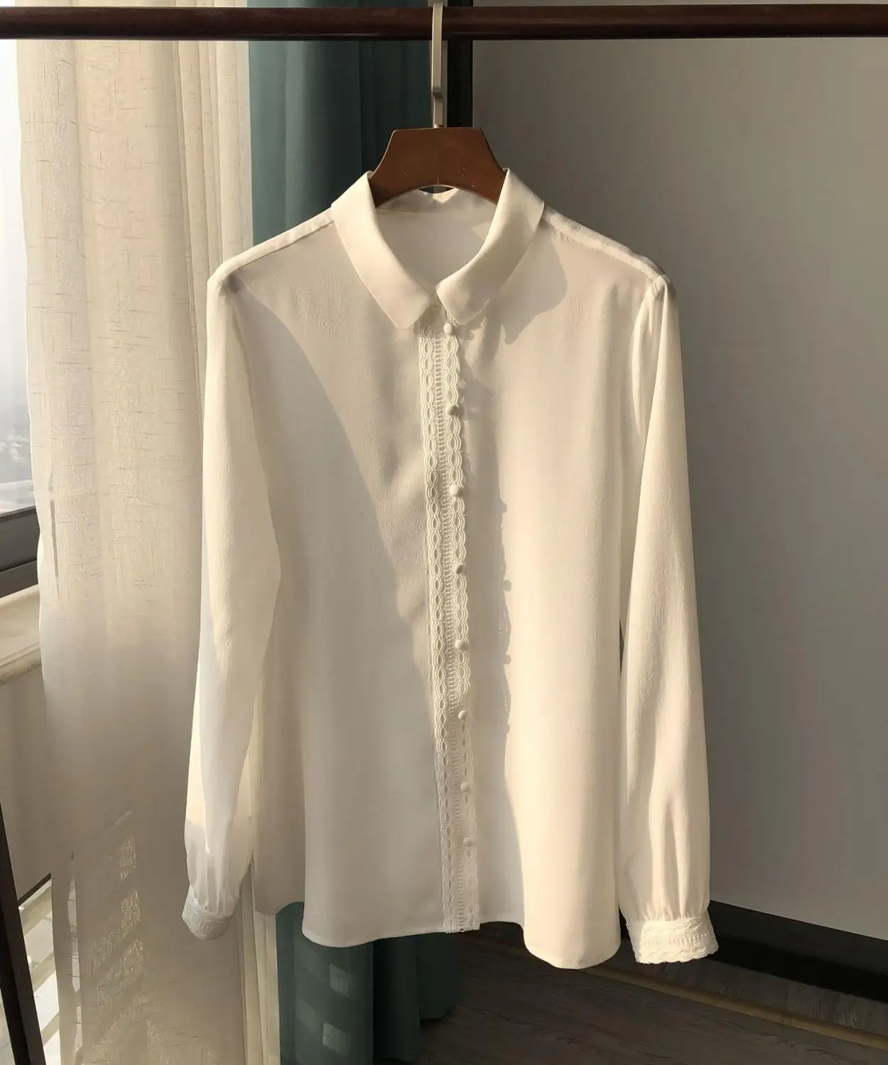 

100% Silk Brand Fashion Women High Luxury Elegant Spring Autumn Silk Long-Sleeved Shirt Blouse
