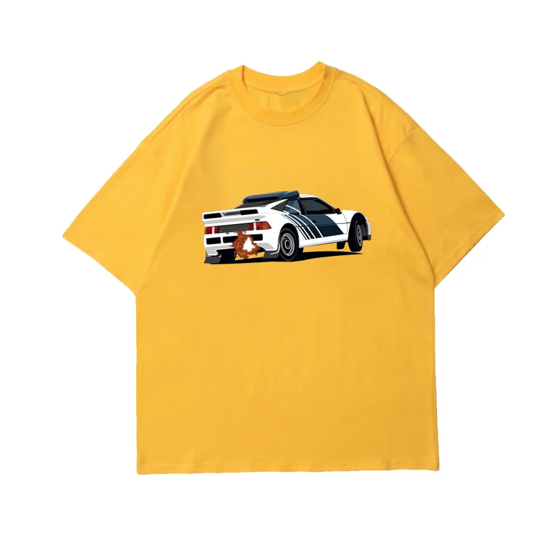 

New Summer Fashion Men T Shirt Simple Short-Sleeved Cotton T-Shirt Rally Car Fans funny Tee Shirt Oversized Sports streetwear