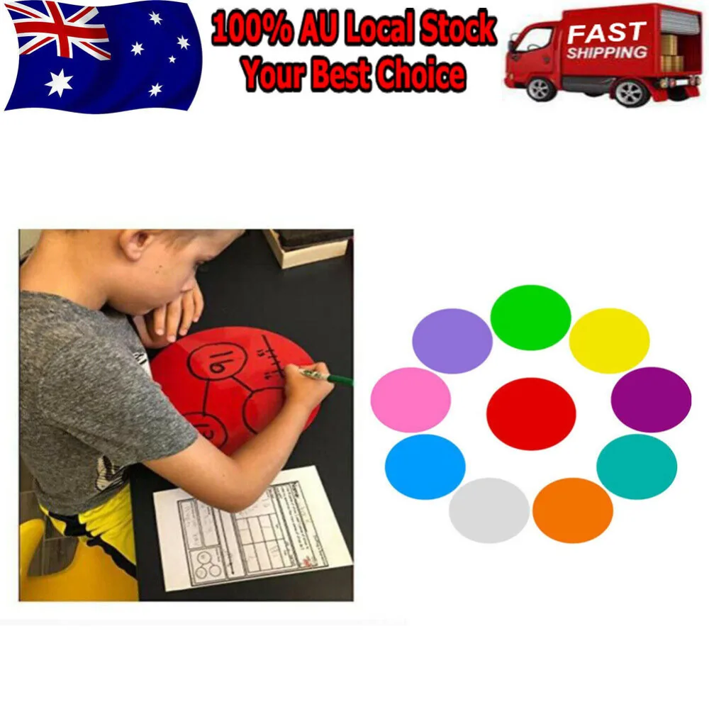 

10pcs Colorful Dry Erase Circles Whiteboard Marker Removable Vinyl Dot Wall Decal Pops for Dills Training School Teaching Progre