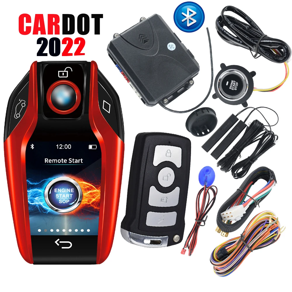 

Cardot Универсальный умный автомобиль безопасности двигатель дистанционного пуска ЖК-сенсорный экран дистанционный ключ для ключей зажигани...