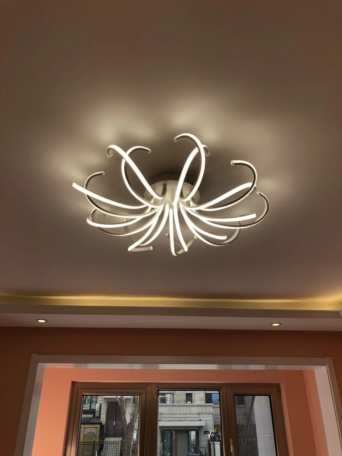 New Nordic LED chandeliers can be used in modern living room bedroom dining aisles with suspended acrylic dimming chandeliers