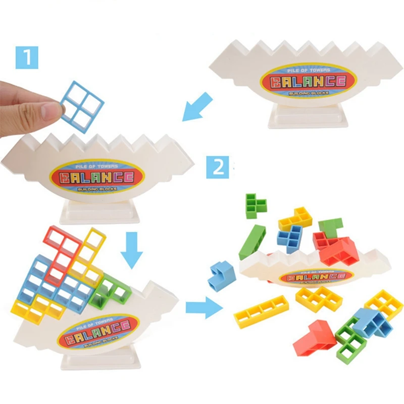 

Building Blocks Pile of Tower Balance Game Figdet Toy & Children Fishy Board Game Interactive Family Fun Game Fish Toys