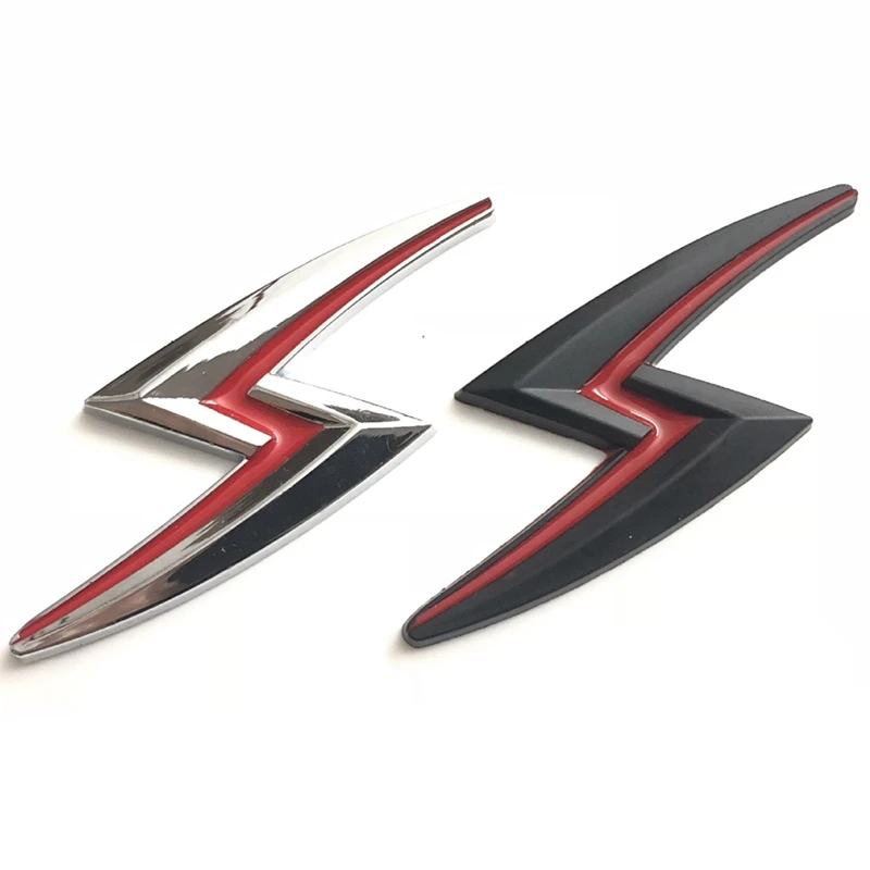 

1Pcs 3D Metal Lightning Logo Sticker Car Body Emblem Badge Rear Trunk Decal Grille Bumper Window Body Decoration Car Accessories
