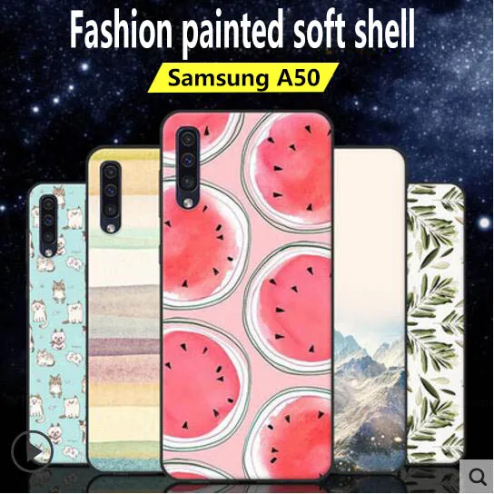 For Samsung A50 phone case cartoon cute coloured drawing all-inclusive anti-fall silicone scrub soft shell protection sleeve |