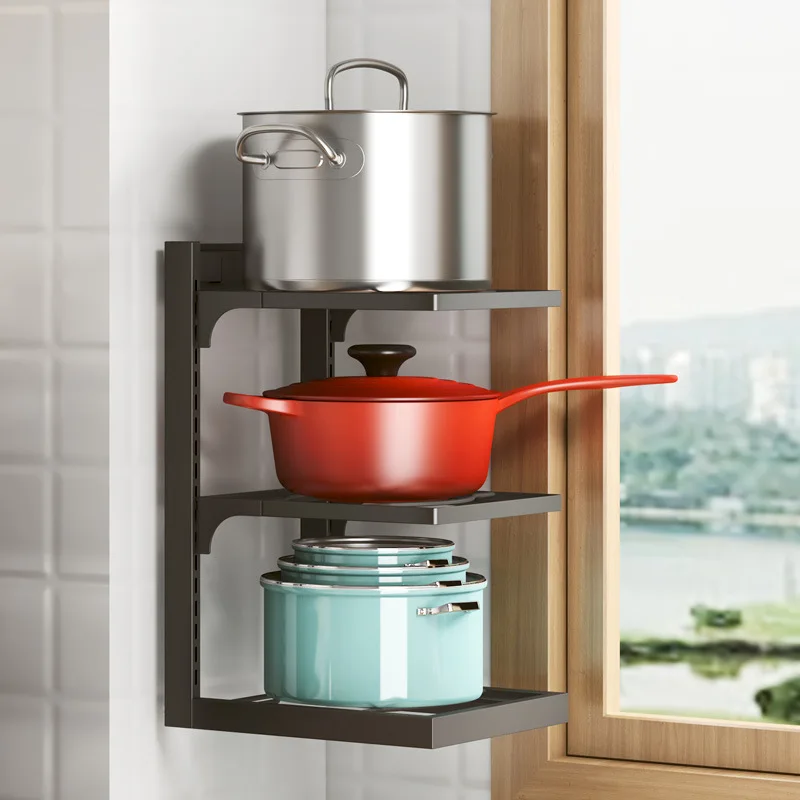 

Adjustable Kitchen Rack Under Sink Storage Rack Shelf Cooker Pot Pan Holder Cabinet Organizer Kitchen Organizer