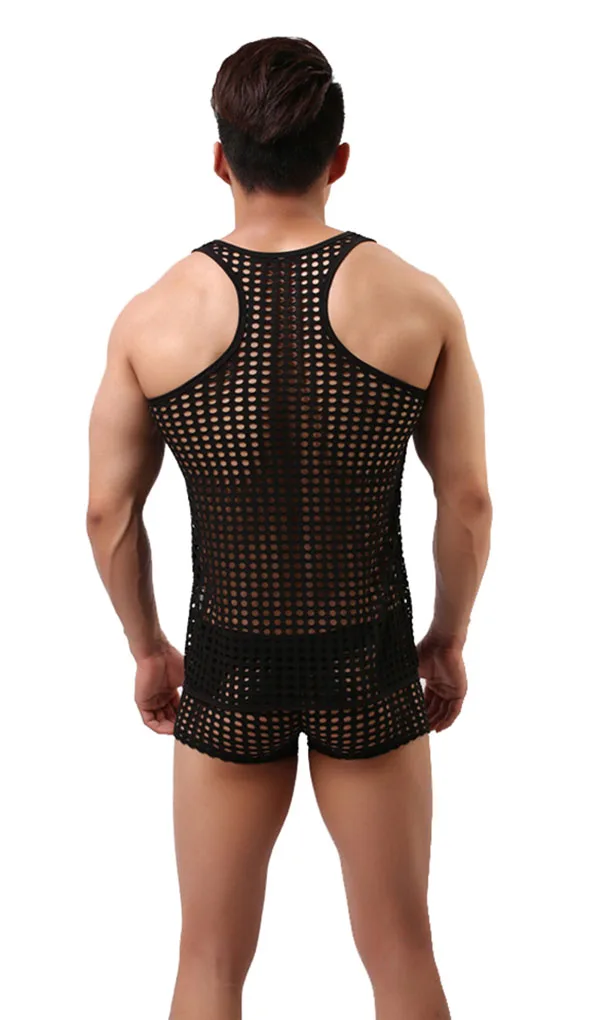 Пикантный модный мужской пижамный комплект Лето 2019 дышащий жилет с вырезами и